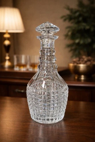 Vintage Waterford Crystal Decanter Diamond Cut w/ Stopper
