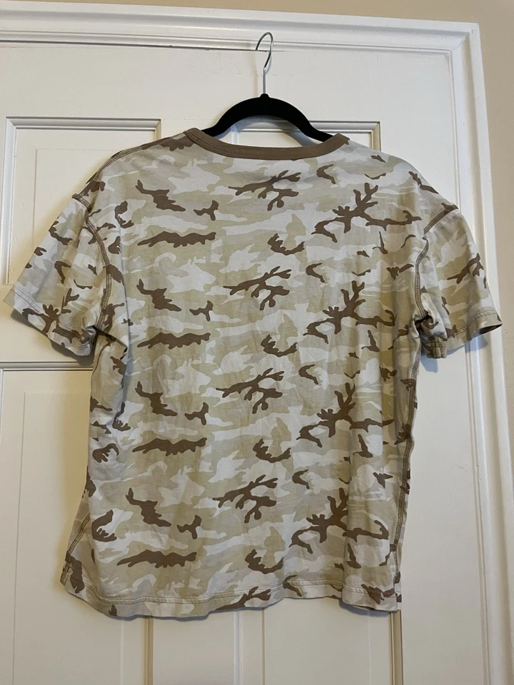 Adidas Boys Tshirt Brown Camo Tshirt W Black And White Trefoil Logo Sz XL Youth - Image 2 of 3