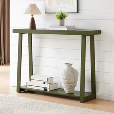 Kings Brand Furniture Console Sofa Table with Storage Shelf, Avocado, 36 inches