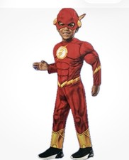 DC The Flash Halloween Costume Boys Size 2T Padded Muscles with Mask Red NEW