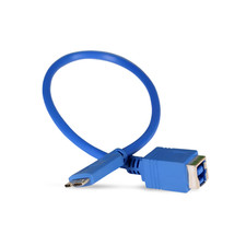 9in USB 3.0 B Female to USB MicroB 3.0 Male Adapter Cable - Blue