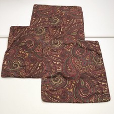 Lauren Ralph Lauren 3pc Paisley Throw Pillow Shame Cotton 17x17 Red