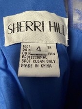 Sherri Hill Blue Sequin Lace Ballgown Prom Dress Corset Embroidered Size 4