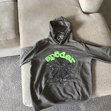 sp5der Gray Spider Web Graphic Fleece Cotton ...