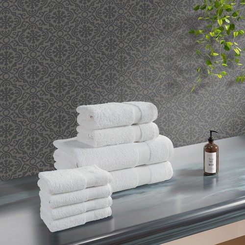 8 Piece Towel Set- Ultra Soft 100% Pure Cotton, 2 Large Bath Towels 28x56, 2 ... - Picture 7 of 9