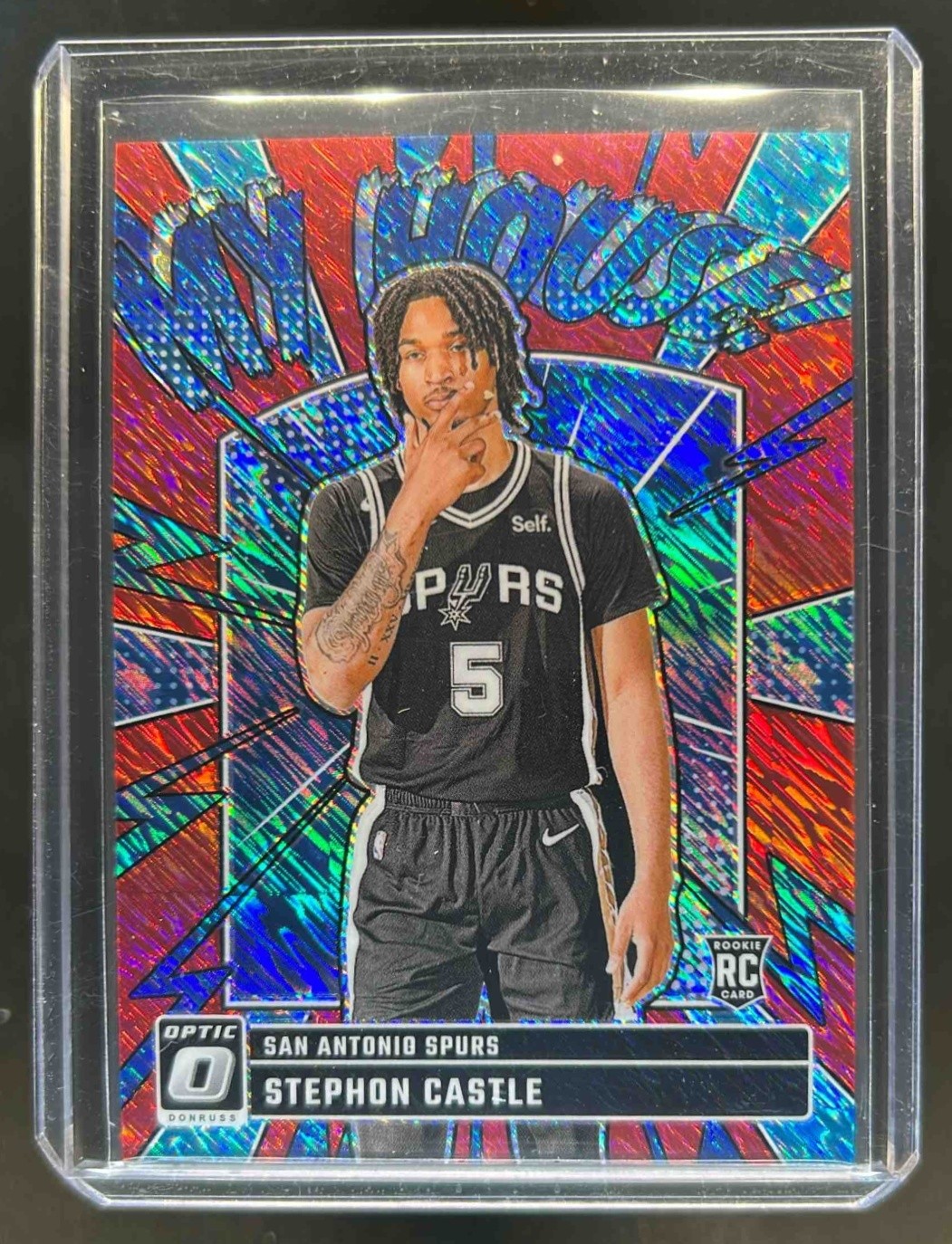 2024-25 Donruss Optic Stephon Castle My House RC Red Shimmer #35/75 Spurs