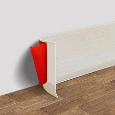 4"x20Ft Peel & Stick Vinyl Wall Base, Flexible Wood Grain Trim
