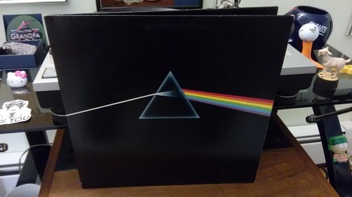 PINK FLOYD DARK SIDE OF THE MOON VINYL LP '75 REISSUE GATEFOLD ONE POSTER VG+/VG