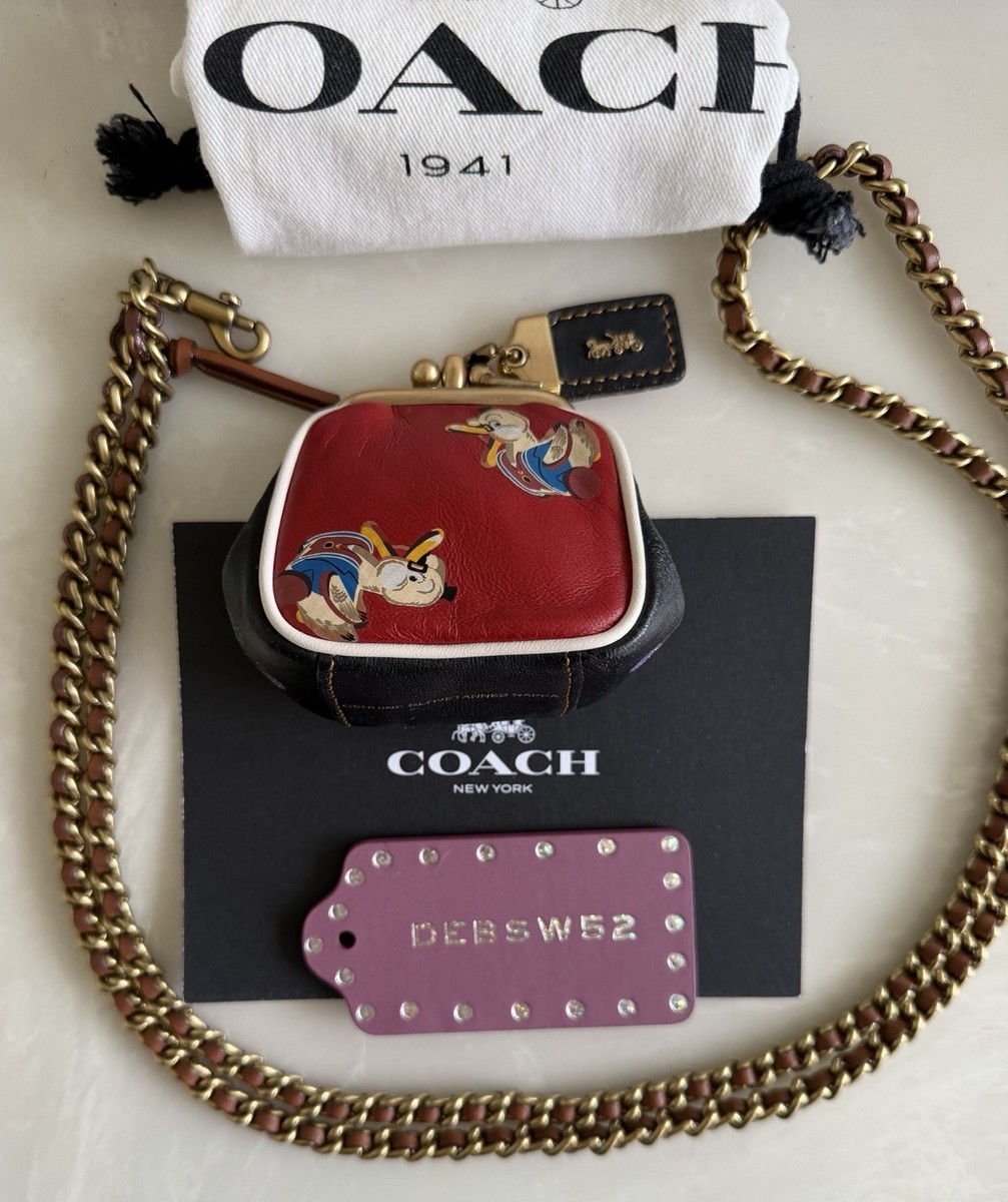 COACH 1941 DR. DOODLE DUCK MINI POUCH DOUBLE KISSLOCK XBODY LTD