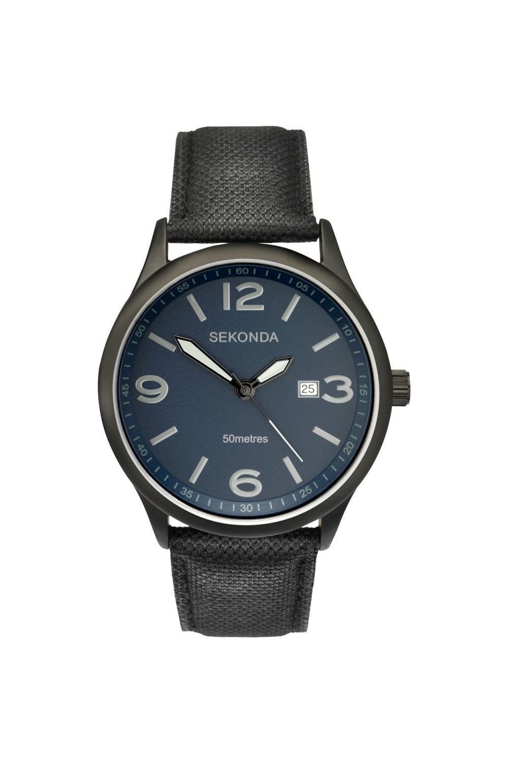 Sekonda Gents Black Padded Fabric Strap 44mm Casual Watch 1369