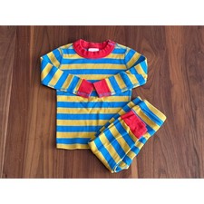 Hanna Andersson Equator Blue/Parakeet Long John Pajama Set Size 2T