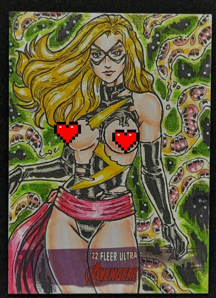 MS. Marvel Sketch Card Avengers Fleer Ultra 1/1 Very RareAftermarket - Image 3 of 3