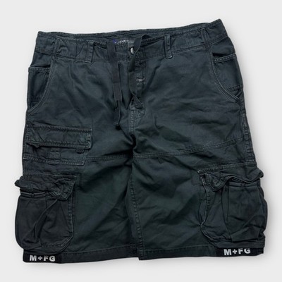 Vintage Men s MFG Girbaud Baggy Cargo Shorts Black 90s Sz 36 Hip Hop
