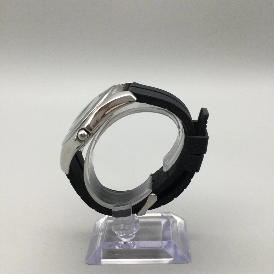 Marc Ecko Watch Mens 46mm Stainless Winged Heart Dial Black Silicone New Battery - image 3 of 4