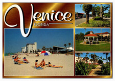 Postcard FL Florida Venice Beach MultiView Continental Unposted