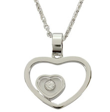 Chopard Happy Diamond Necklace White Gold 18K Diamond w/Box