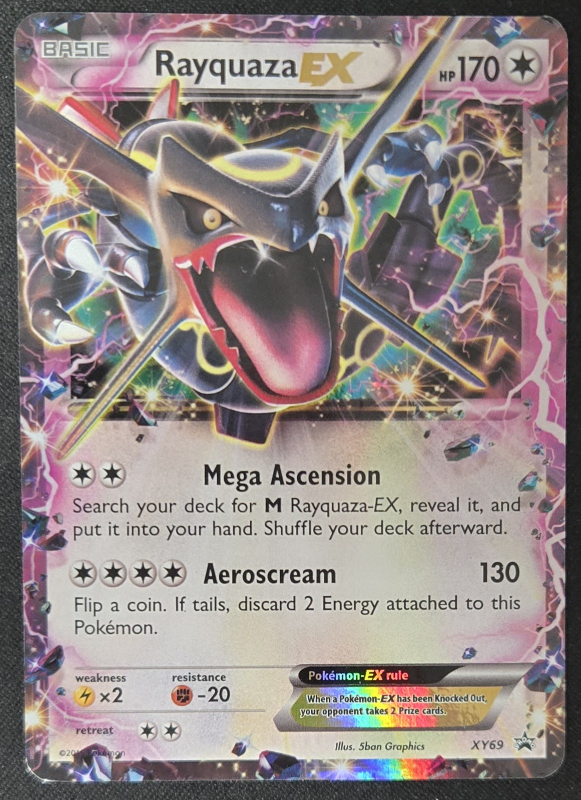Rayquaza EX XY69 X&Y Black Star Promos Extended Art Shiny Holo Pokémon 2015 MP