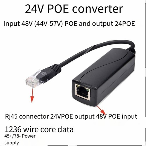 48V to 24V POE Converter with 100M Ethernet Speed PoE to 24 Voltage5874 - Afbeelding 5 van 6