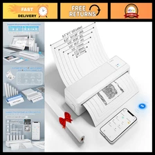 Portable Wireless Thermal Printer for Travel - A4 Inkless Mobile Printer, Compat