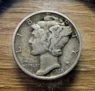 1938-P Mercury Dime - Actual Silver Coin Shown - Free Shipping & Tracking INV624