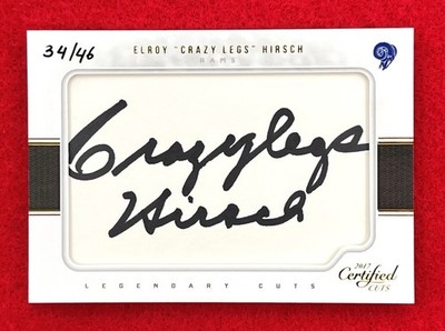 Elroy ''Crazy Legs'' Hirsch 2017 Certified Cuts Cut Signature Autograph #d/46 Auto