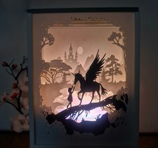 Unicorn 3D Night Light With Lamp White. Gift / Decor / Bedroom For Kids