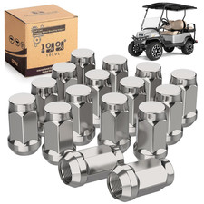 Golf Cart Wheel Lug Nuts Chrome Standard 16 Pack Size 1/2  -20 for Club