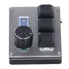 3 Keys Small Keyboard Customizable Wired Keypad with Knob RGB Light Macro Hot