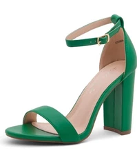 Herstyle Women’s Chunky Block Heels/ Open Toe Ankle Strap Sandals, 3.75" Heel, 8