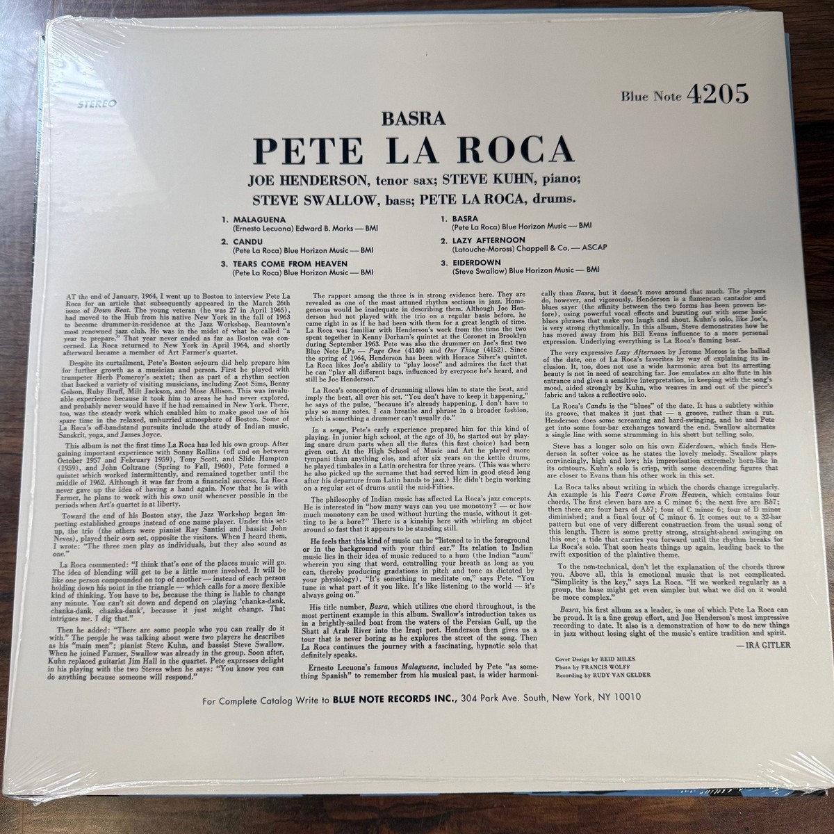 Pete La Roca Basra レコード Pete La Roca – Basra LP Record 1965 Blue Note Jazz Stereo 33 RPM