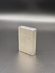 Vintage St. Dupont Ligne Gatsby Vertical Lines Silver Plaque Argent Lighter 