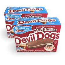 Drake's Mochaccino Devil Dogs   2 Boxes  Limited Flavor Chocolate Snack Cake Sa
