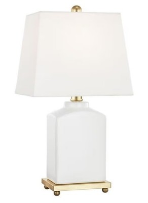 MITZI HUDSON VALLEY LIGHTING Brynn - 1 Light Table Lamp-Cloud/Aged Brass Finish