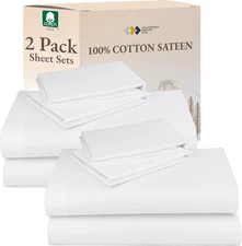 California Design Den 100% Cotton 2-Pack Queen 2-Pack, 01 - Bright White