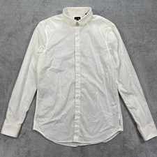Armani Exchange Button Front Shirt Mens Small White Regular Fit Stretch Cotton