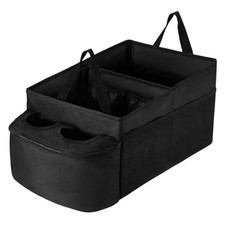 Car Passenger Seat Organizer, Collapsible Auto Storage with Partitions, 2 Cup...