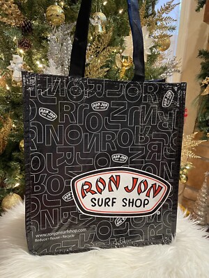 NEW RON JON Logo SURF SHOP Reusable Bag(Black)