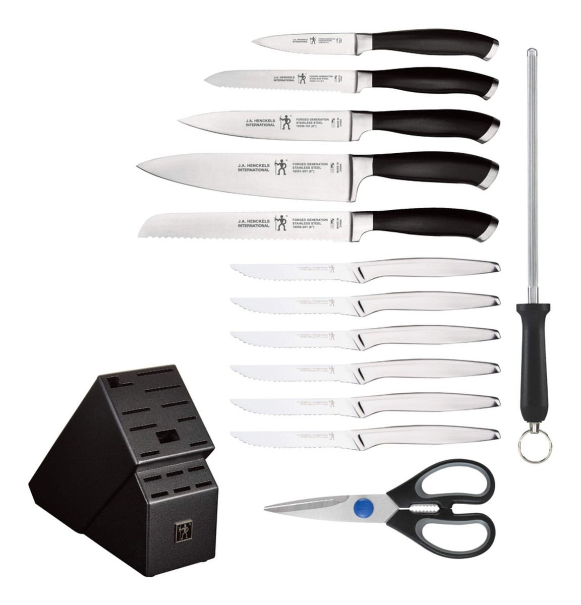 Henckels Stainless Steel Forged Generation Knife Block Set, 14-pc