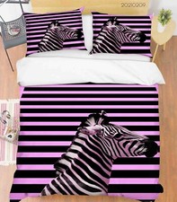 Set copripiumino trapuntato motivo strisce zebrate 3D lenzuola