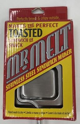 Mr. Melt Stovetop Toasted Sandwich Snack Melt Maker Stainless Steel New NIP