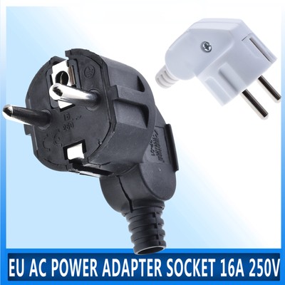 EU AC Power Adapter Socket 16A 250V Connector Plug White Black Converter Adapto
