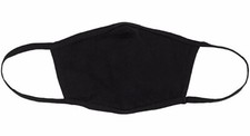 Three BELLA  CANVAS 2-Ply Reusable MASK - BLACK - MEDIUM/ LARGE - NEW, 3-PACK