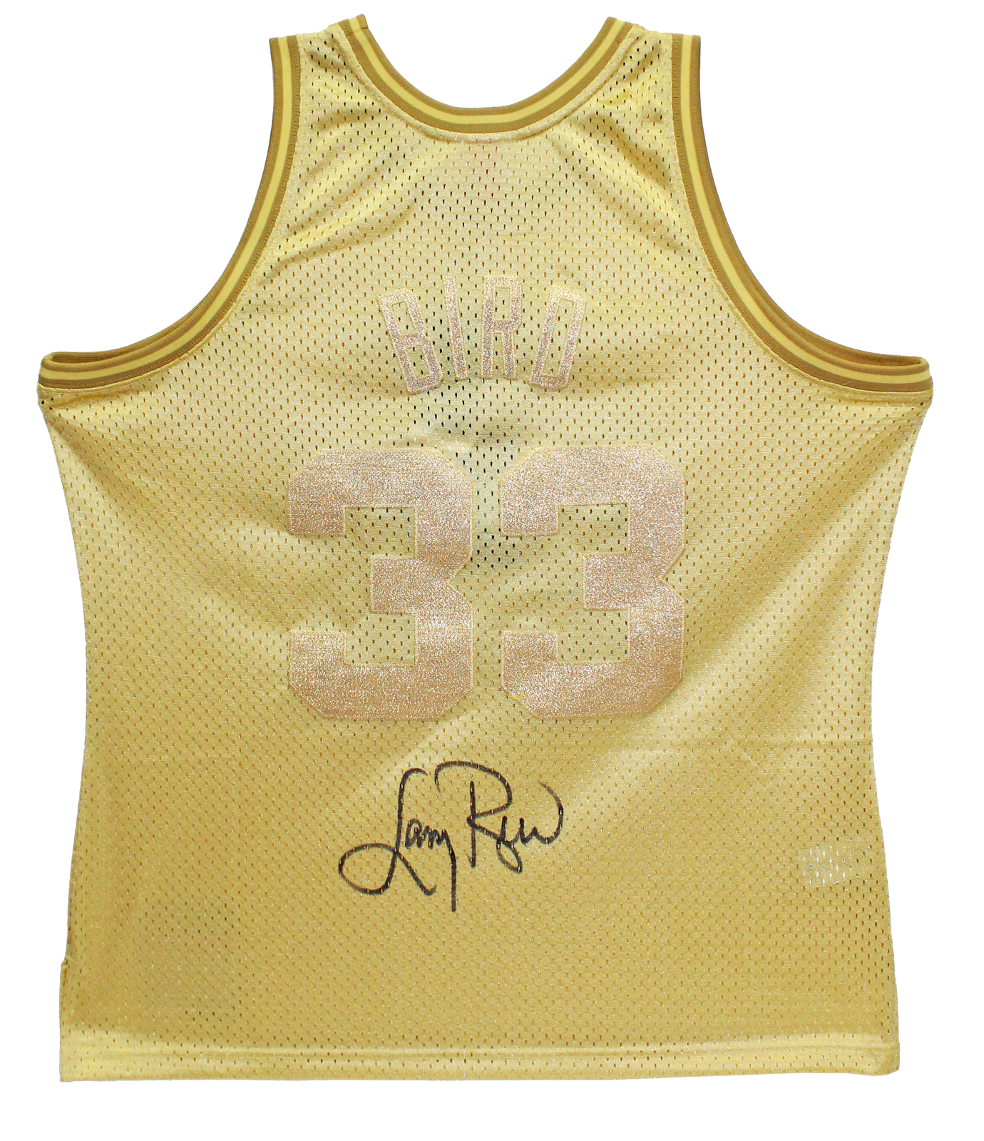 Larry Bird Autographed Signed Authentic 1985 Gold M&N Hwc Swingman Jersey Beckett Witnessed 