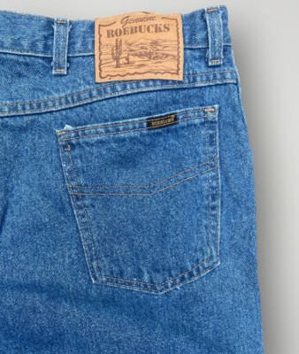 1960's Genuine Roebucks Vtg Blue Jeans Denim made In USA 42x30