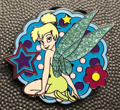 Disney pin 75902 Tinker Bell Tink Sitting glitter flower Tyler