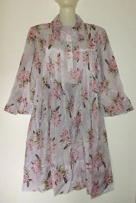 CHANON ROBE FLUIDE TAILLE 36-38 OU S EN SOIE ET COTON IMPRIME LILAS CLAIR - Photo 1/4