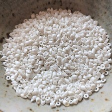 Bead Lot Loose 1000 Ct Glossy Glass Tiny White Tubes 1/8" Long