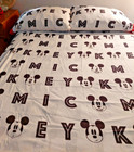 Disney  Mickey Mouse Faces Full Size Sheet 4pc. Set Jay Franco Black & White