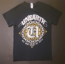 UNEARTH 2016 Euro Tour T Shirt Metal Metalcore Band Tee Small 30-32" Chest A3