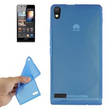 Phone Case Bowl Frame Protective TPU Cover for Huawei Ascend P6 Blue